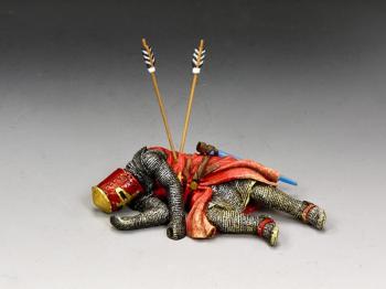 Image of Dead Crusader Knight (lying pierced by two arrows)--single figure