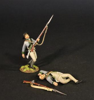 Two Wounded Line Infantry (1 standing shot, 1 prone), the 3rd New York Regiment, Continental Army, Drums Along the Mohawk--two figures #0