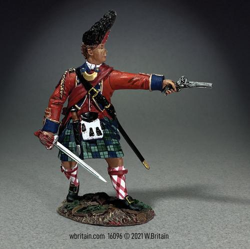 42nd Foot Royal Highland Regiment Grenadier Officer Firing Pistol, 1758-63--single figure #1