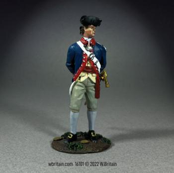 Image of Continental Line Officer Standing at Ease--single figure