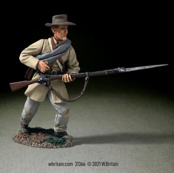 Image of Confederate Infantry in Frock Coat Reaching for Cap, No.2--single figure
