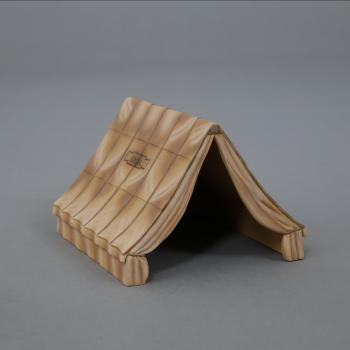 Image of Ancient Tent with Front Flaps Open (SPQR motif) (5.25 in. L x 4 in. W x 3 in. H)--RETIRED-- LAST TWO!!