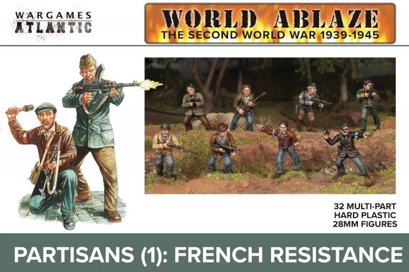 28mm World Ablaze WWII 1939-45 Partisans 1 French Resistance--32 figures  #1