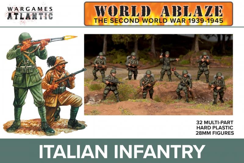 28mm World Ablaze WWII 1939-45 Italian Infantry--32 figures #1