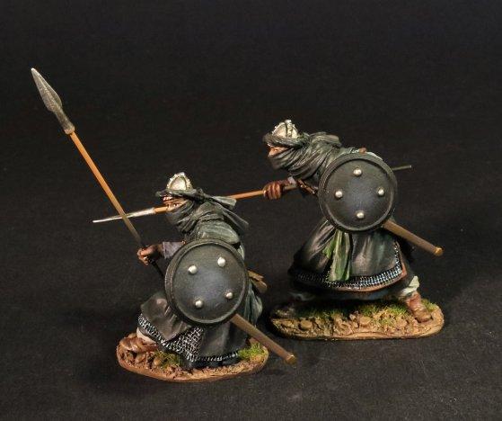 Almoravid Spearmen with Shields (black clothes) (standing thrusting, kneeling ready with spear), The Almoravids, El Cid and the Reconquista, The Crusades--two figures--RETIRED--LAST THREE!! #1