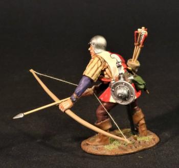Crouching Archer Readying Bow, The Retinue of Sir Thomas Howard of Ashwell Thorpe, Earl of Surrey, The Battle of Bosworth Field, 1485, The Wars of the Roses, 1455-1487--single figure Crouching Archer Readying Bow, The Retinue of Sir Thomas Howard of Ashwell Thorpe, Earl of Surrey, The Battle of Bosworth Field, 1485, The Wars of the Roses, 1455-1487--single figure #45676