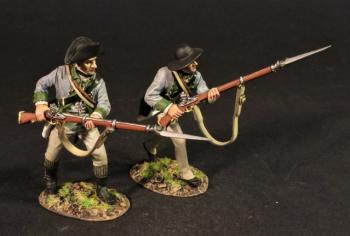 Two Line Infantry Advancing with Bayonets, the 3rd New York Regiment, Continental Army, Drums Along the Mohawk--two figures--RETIRED--LAST ONE!! Two Line Infantry Advancing with Bayonets, the 3rd New York Regiment, Continental Army, Drums Along the Mohawk--two figures--RETIRED--LAST ONE!! #45684