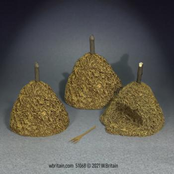 Image of 18th–20th Century Hay Stacks with Pitch Fork--four piece set