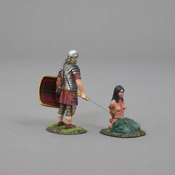 Thusnelda--bound Thusnelda figure and Roman Legionary with 9th Legion black shield--two figures--LAST TWO! #1