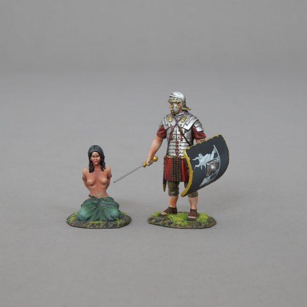 Thusnelda--bound Thusnelda figure and Roman Legionary with 9th Legion black shield--two figures--LAST TWO! #3