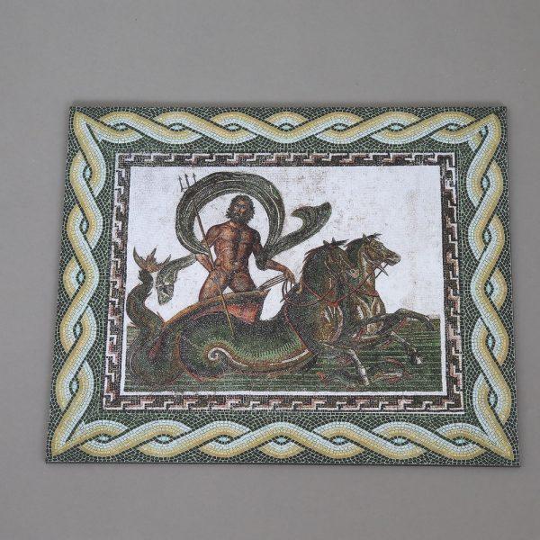 Mosaic Mat with Poseidon Riding A Sea Chariot--24cm x 20cm--figures not included--THREE IN STOCK. #1