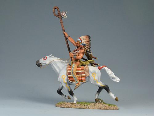 Sioux Warrior Charging--single mounted Sioux figure with crook #3