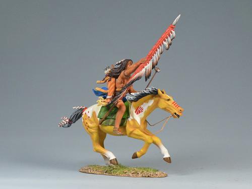 Sioux Warrior Advancing--single mounted Sioux figure with feathered spear #1