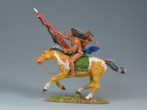 Sioux Warrior Advancing--single mounted Sioux figure with feathered spear #2