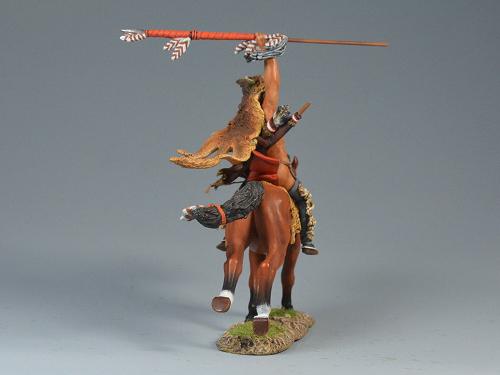 Sioux Warrior Whooping--single mounted Sioux figure with wrapped spear #2