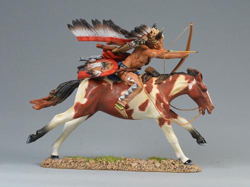 Sioux Warrior Archery--single mounted Sioux figure galloping ready to fire #1