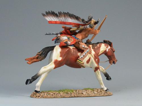 Sioux Warrior Archery--single mounted Sioux figure galloping ready to fire #2