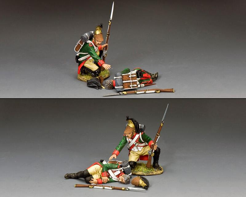 Kneeling Dragoon Helping A Comrade, Dragons a Pied--two figures #2