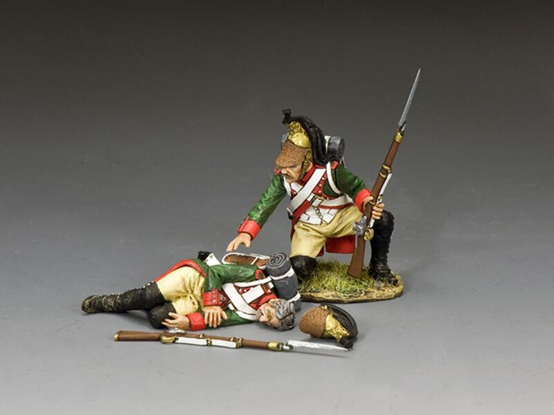 Kneeling Dragoon Helping A Comrade, Dragons a Pied--two figures #1