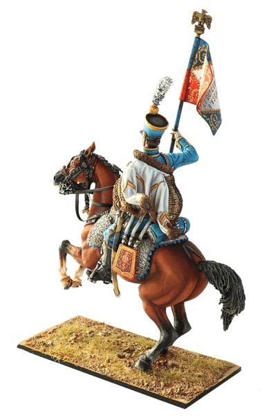 French 5th Hussars Standard Bearer, France's Grande Armee--single mounted figure #3