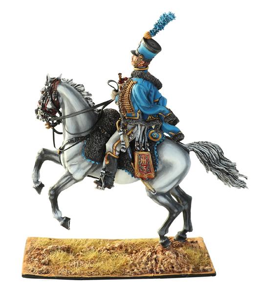 French 5th Hussars Trumpeter,  France's Grande Armee--single mounted figure #1
