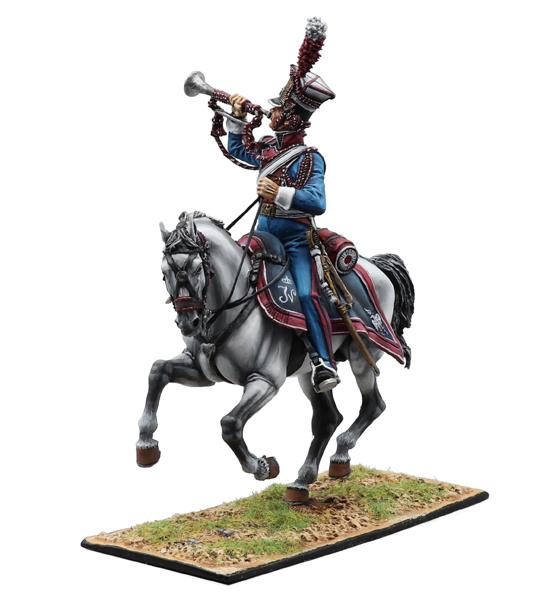 Polish Imperial Guard Lancers Trumpeter, Polish 1st Light Cavalry Regiment, French Grande Armee--single mounted figure #3