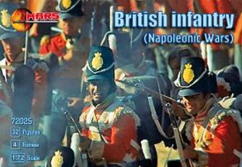 1/72 Napoleonic War British Infantry--32 figures with 4 Horses #1