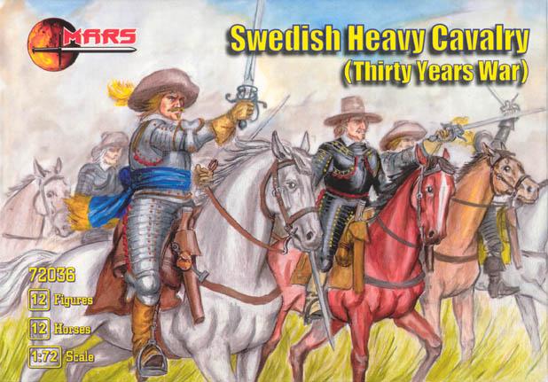 1/72 Thirty Years War Swedish Heavy Cavalry--12 mounted figures in 6 poses & 6 horse poses #1