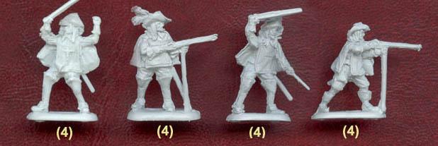 1/72 Thirty Years War French Infantry & Guard--48 figures in 12 poses #2