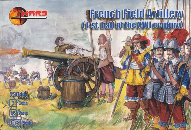 1/72 1st Half XVII Century French Field Artillery--18 figures in 6 poses, 6 horses, and 3 guns #1