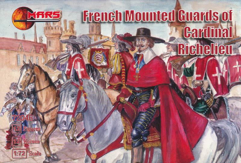 1/72 French Mounted Guards of Cardinal Richelieu--12 mounted figures in 6 poses and 12 horses in 6 horse poses #1