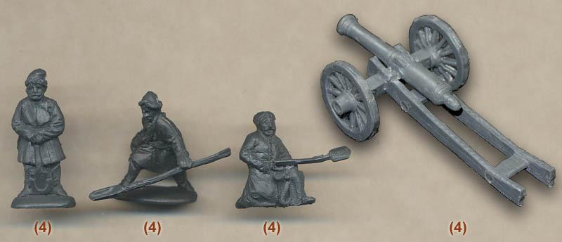 1/72 1st Half XVII Century Polish Field Artillery--32 figures in 8 poses and 4 guns #3