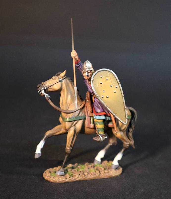 Breton Cavalry Thrusting Spear on the left (yellow kite shield), The Norman Army, The Age of Arthur--single mounted figure with spear #1