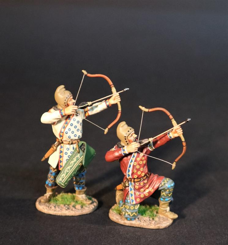 Scythian Foot Archers Firing (standing with white tunic, kneeling with red tunic), The Scythians, Armies and Enemies of Ancient Greece and Macedonia--two figures #1