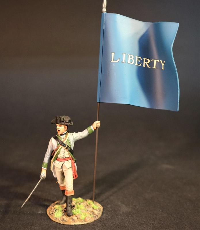 Infantry Officer with Liberty Standard, The 3rd New York Regiment, Continental Army, Drums Along the Mohawk--single figure with standard #1