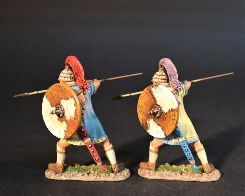 Two Trojan Warriors Advancing with Spear at Thrusting Sidearmed (TWT-25A & TWT-25B), Troy and Her Allies, The Trojan War--two figures with spears #1
