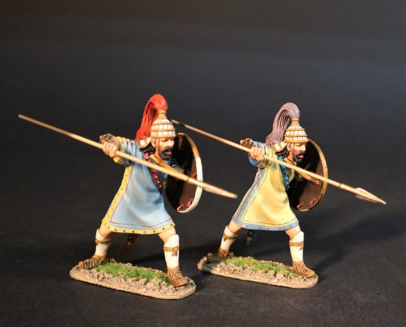 Two Trojan Warriors Advancing with Spear at Thrusting Sidearmed (TWT-25A & TWT-25B), Troy and Her Allies, The Trojan War--two figures with spears #2