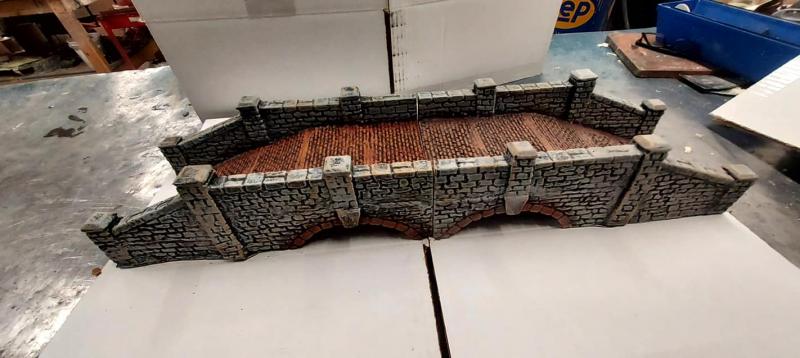 New European Stone Bridge ( 2 pieces) 29 inches long and fully painted.  #1