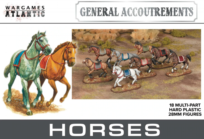 28mm Horses w/Saddles--18 figures #1