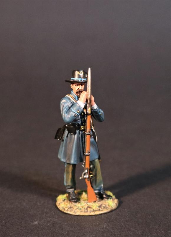 Infantry Standing (both hands leaning on barrel), Co. L, West Augusta Guards, Staunton, 5th Virginia Regiment, The Army of the Shenandoah, The First Battle of Manassas, 1861, ACW 1861-1865--single figure #1