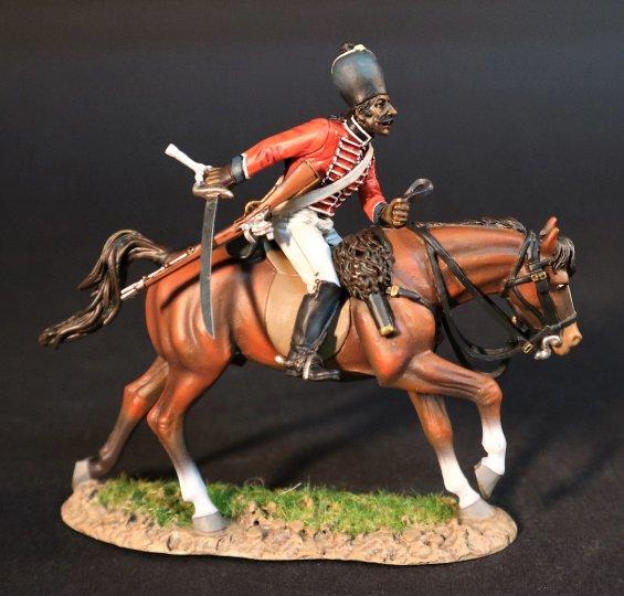 7th Madras Native Cavalryman (sword held right hand, near horse's flank), 7th Madrass Native Cavalry, The Battle of Assaye, 1803, Wellington in India--single mounted figure #1