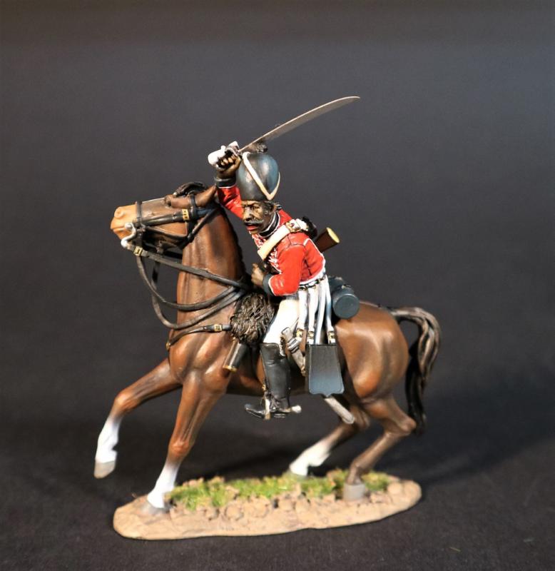7th Madras Native Cavalryman (sword raised overhead to slash), 7th Madrass Native Cavalry, The Battle of Assaye, 1803, Wellington in India--single mounted figure #1