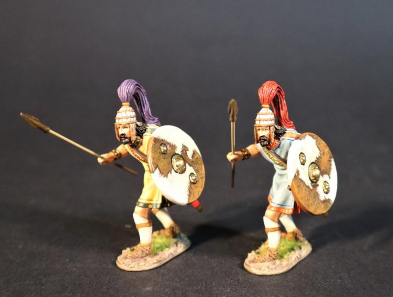 Two Trojan Warrior Advancing with Spear swung forward (TWT-26A & TWT-26B), Troy and Her Allies, The Trojan War--two figures with spear #1