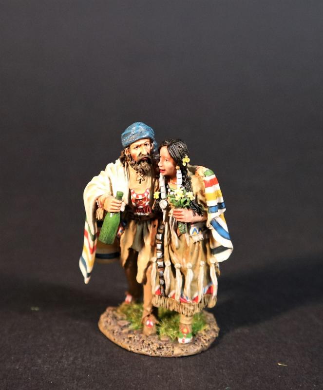 The Trapper and His Wife, The Rocky Mountain Rendevous, The Mountain Men, The Fur Trade--two figures on single base--RETIRED. #1