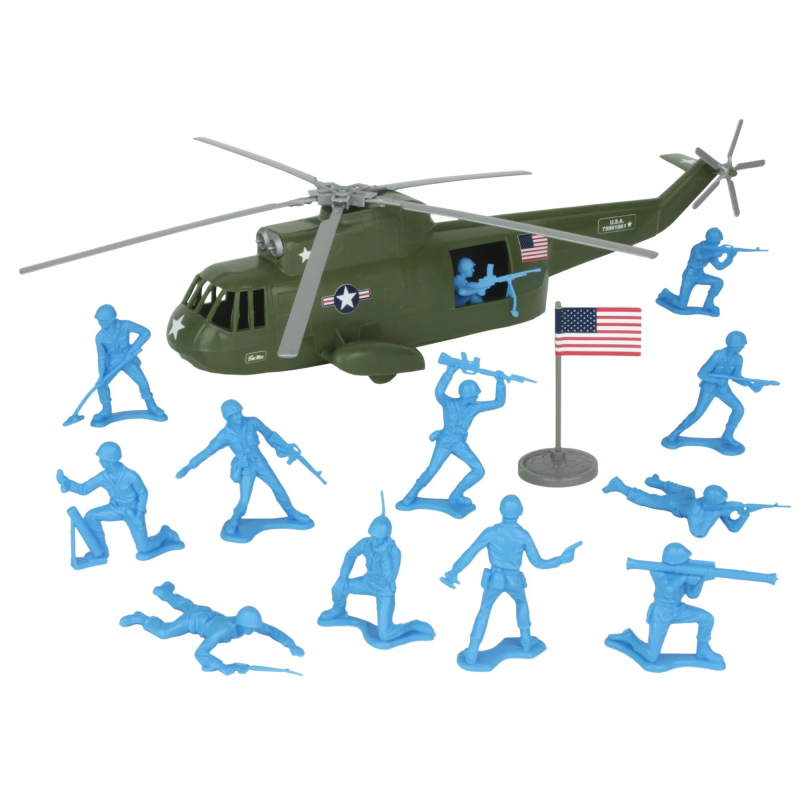 TimMee Plastic Army Men Helicopter Playset (Olive Green)--26 pieces #7