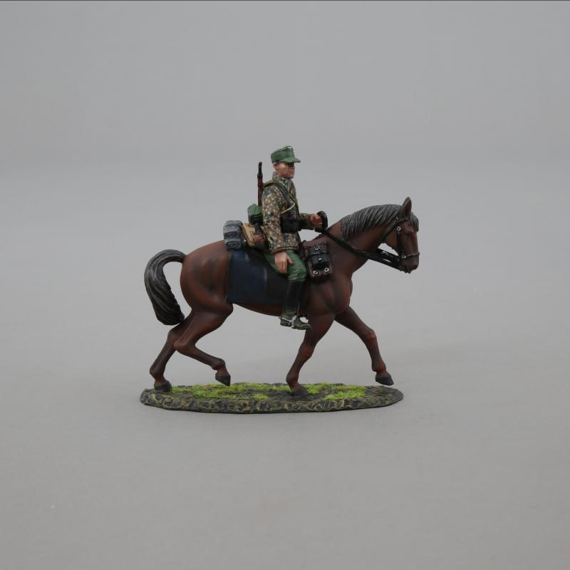 SS Cavalry Trooper with Arm Hanging Down (late war pea dot pattern jacket)--single mounted figure -- 10 Available! #1