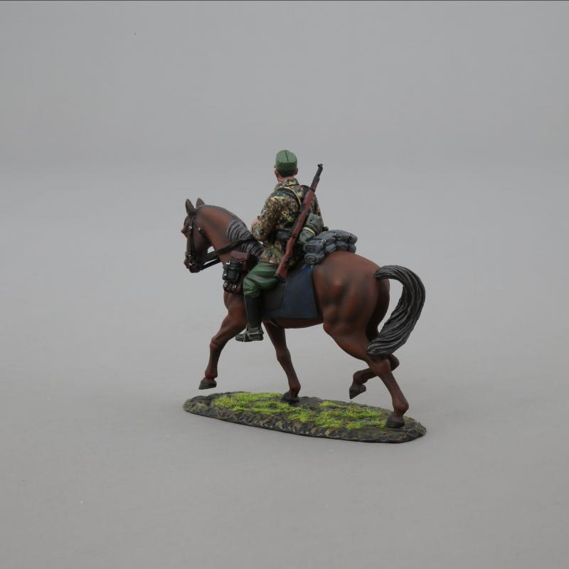 SS Cavalry Trooper with Arm Hanging Down (late war pea dot pattern jacket)--single mounted figure -- 10 Available! #3
