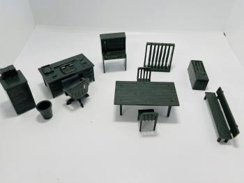 Army HQ Furniture - 12 Pieces, Olive HP Army HQ Furniture - 12 Pieces, Olive HP #14355