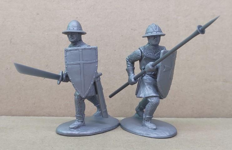 Foot Sergeants in Chainmail Armor (White Steel color)--makes 9 figures.  #3