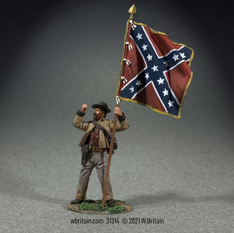 Defiant Confederate Infantry Waving ANV Flag--single figure #1